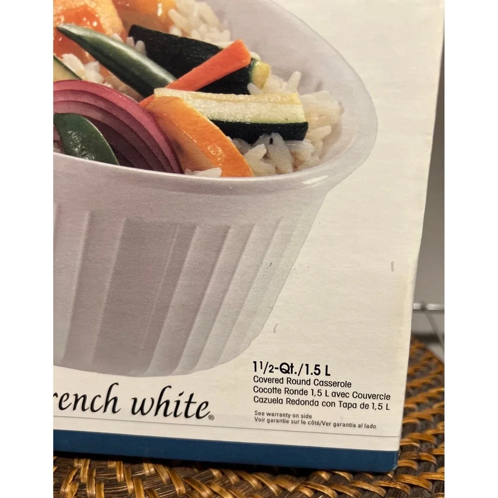 Corningware French White 1.5 Quart Covered Round Casserole Dish NIB